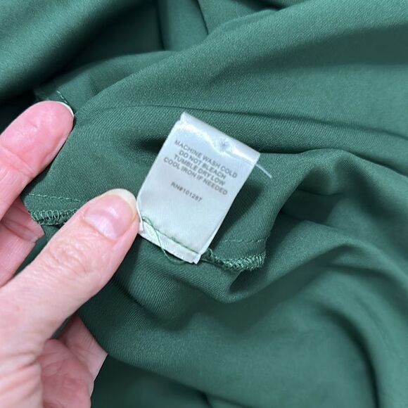 Alexia Admor Alysa midi dress side skit emerald green satin 6 - Picture 8 of 10